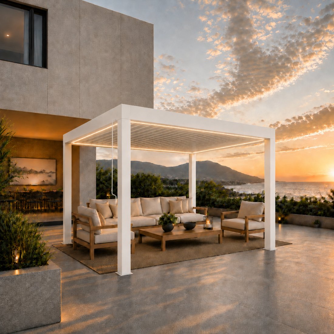 Pérgola Bioclimática 3x3 Blanco