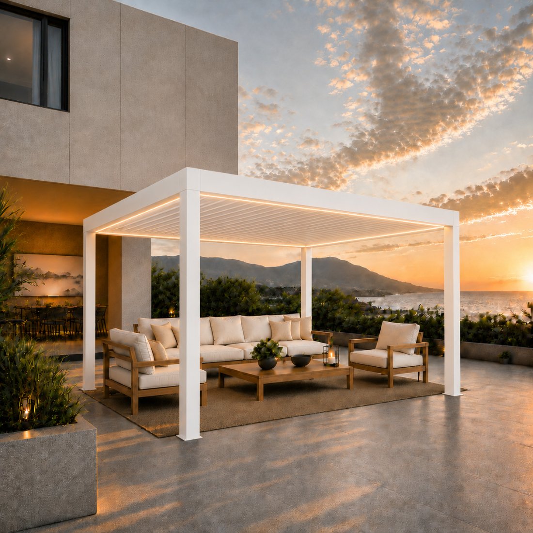 Pérgola Bioclimática 4x4 Blanco