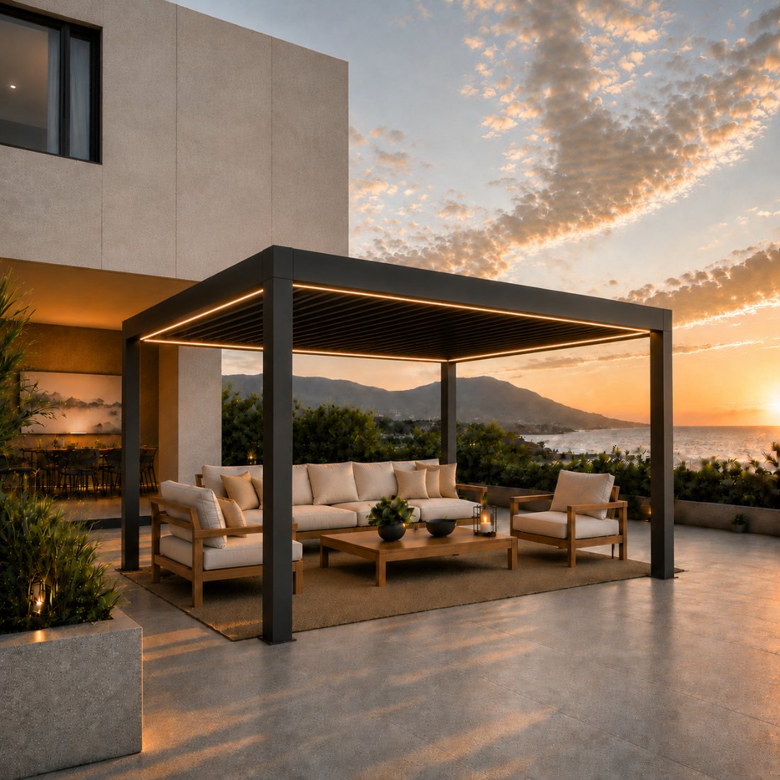 Pérgola Bioclimática 4x4 Grafito